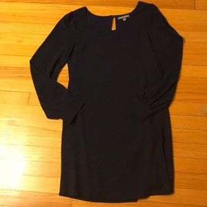 Navy Blue Dress, sheer arms